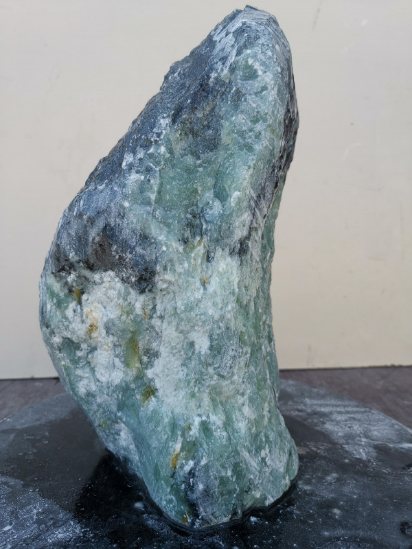 Speckstein; Einzelstck; aus Indien; trkis-schwarz; 7,980 kg