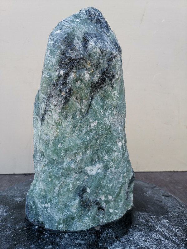 Speckstein; Einzelstck; aus Indien; trkis-schwarz; 7,980 kg