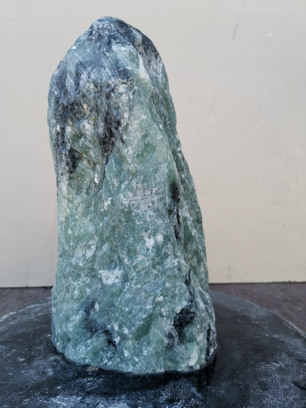 Speckstein; Einzelstck; aus Indien; trkis-schwarz; 7,980 kg