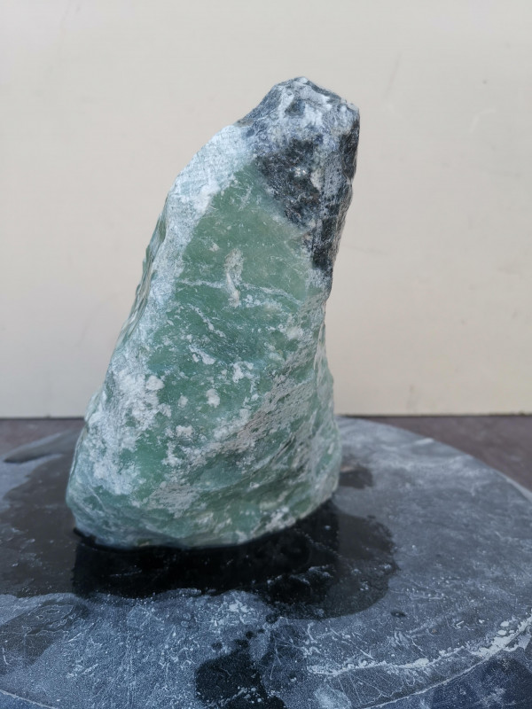Speckstein; Einzelstck; aus Indien; trkis-schwarz; 5,250 kg
