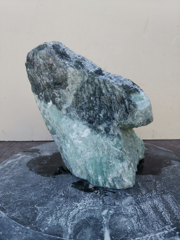 Speckstein; Einzelstck; aus Indien; trkis-schwarz; 5,250 kg