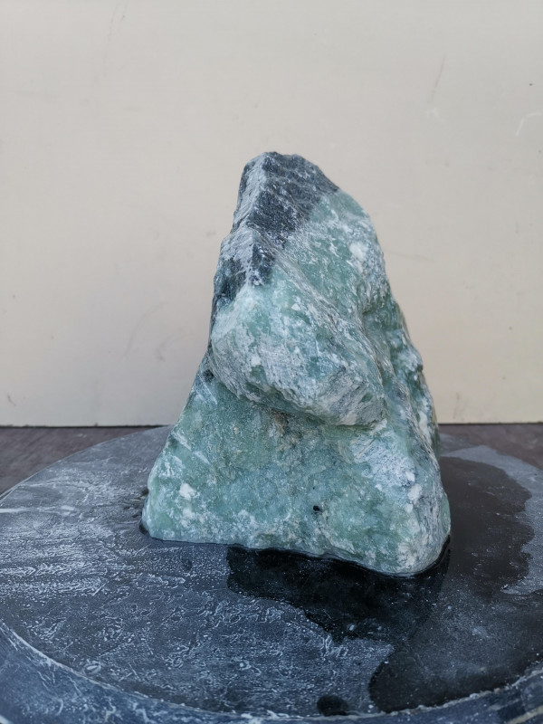 Speckstein; Einzelstck; aus Indien; trkis-schwarz; 5,250 kg