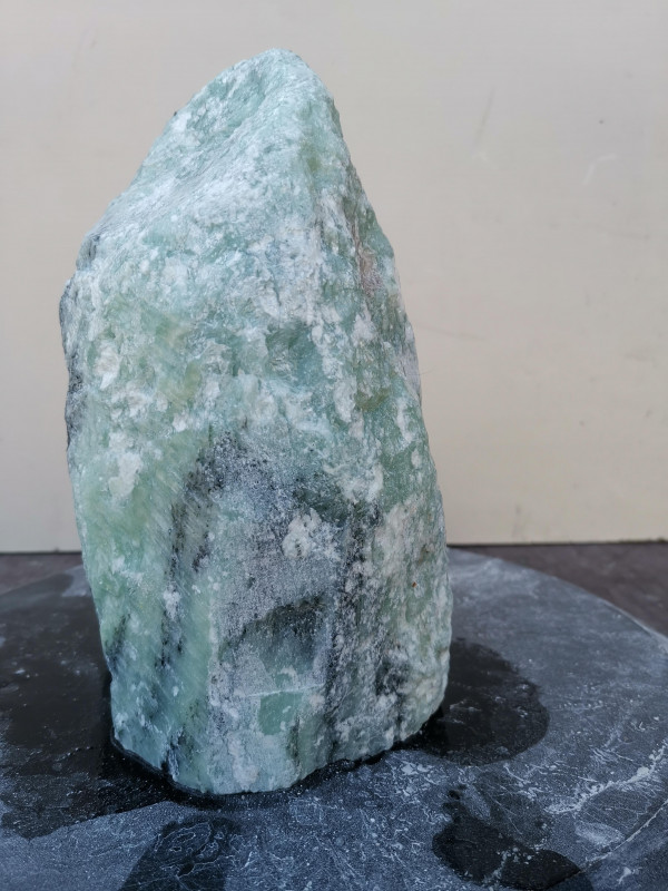 Speckstein; Einzelstck; aus Indien; trkis-schwarz; 5.660 kg