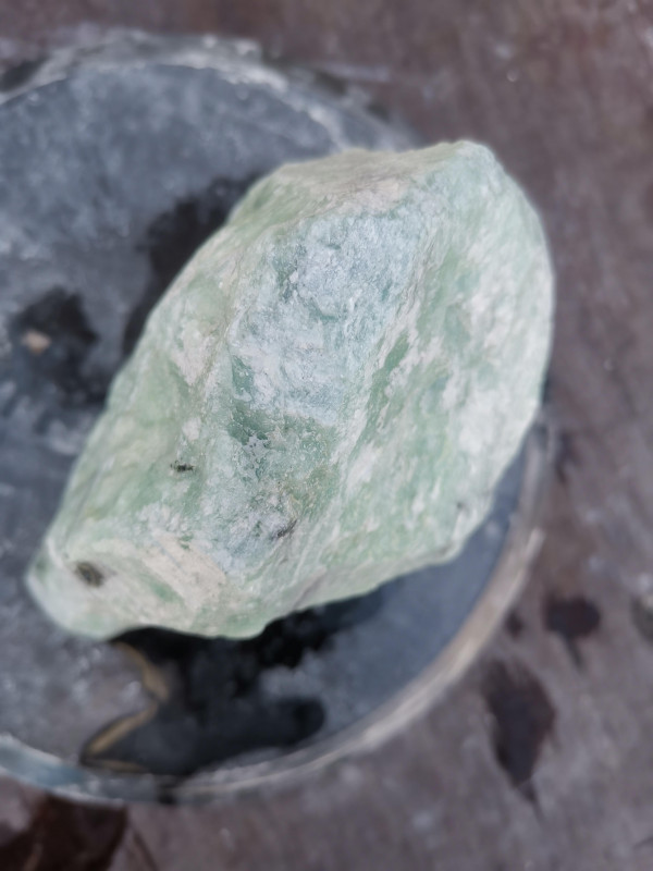 Speckstein; Einzelstck; aus Indien; trkis-schwarz; 5.660 kg