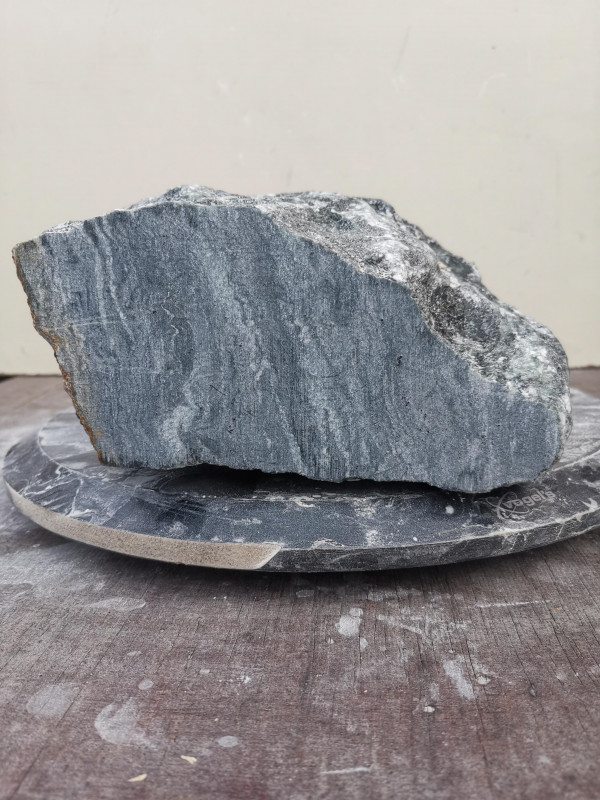 Speckstein Einzelstck aus Indien trkis - schwarz 8.080 kg