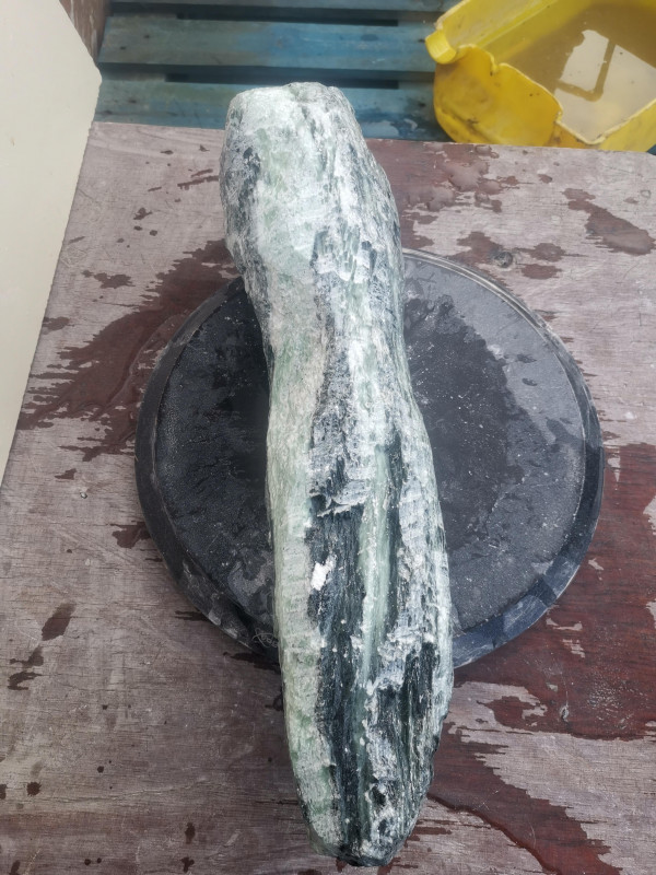 Speckstein Einzelstck ausIndien trkis-schwarz 11,290 kg