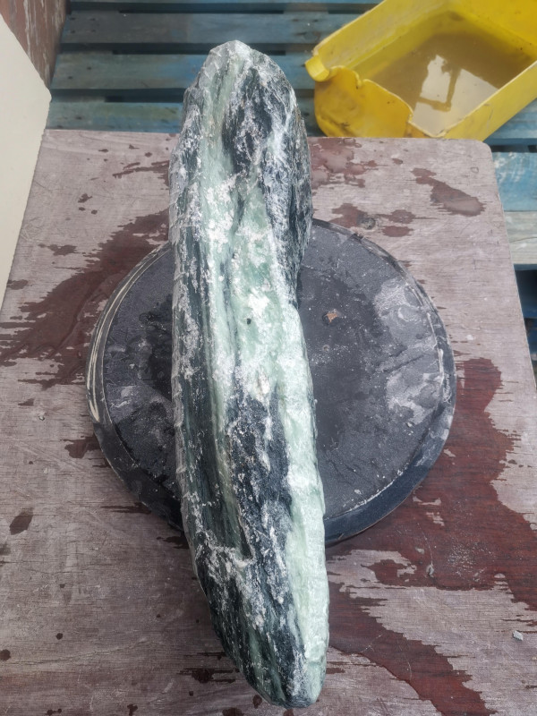 Speckstein Einzelstck ausIndien trkis-schwarz 11,290 kg