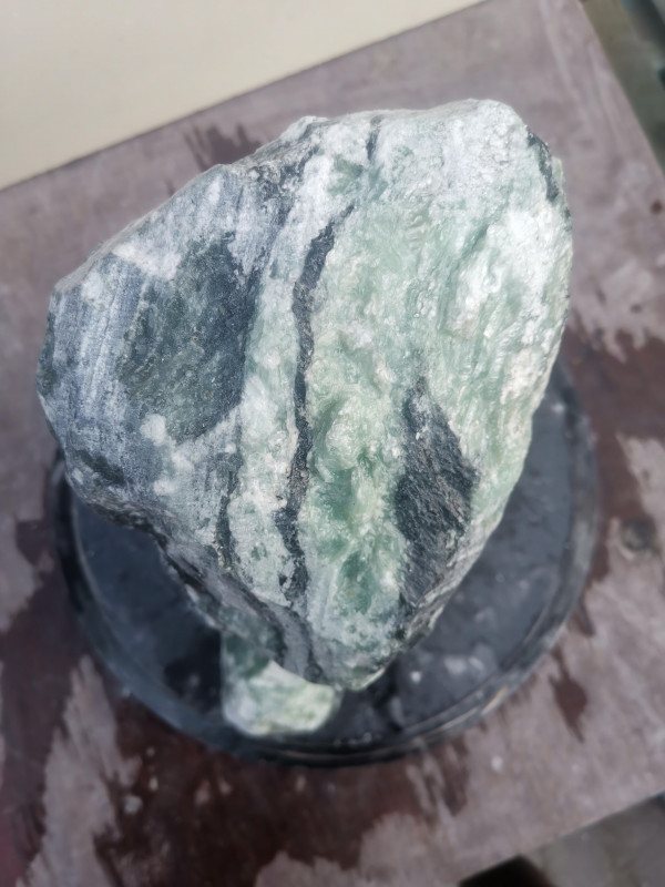 Speckstein Einzelstck aus Indien trkis-schwarz 13,290 kg