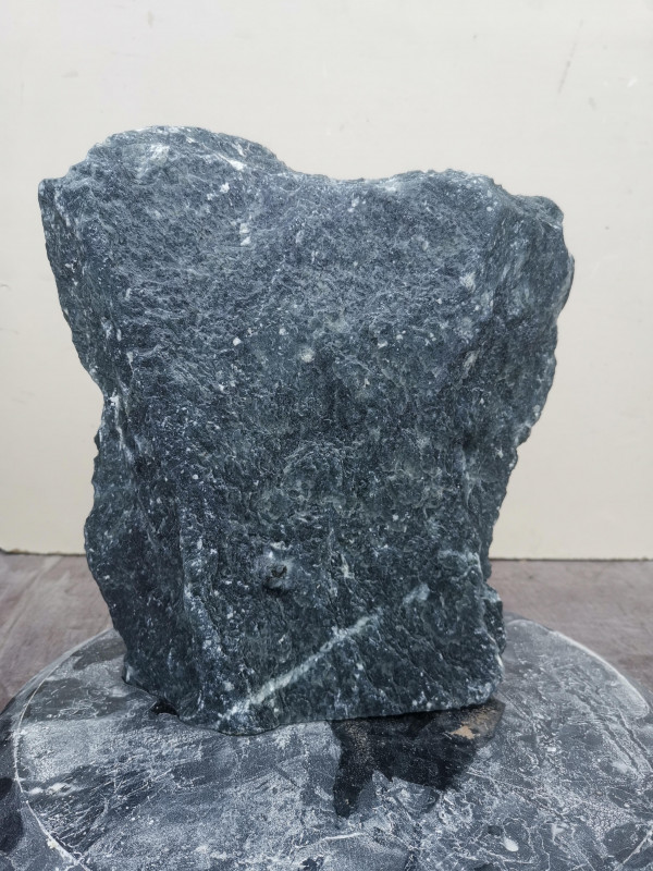 Speckstein Einzelstck schwarz- trkis, Streifen aus Indien; 7,820 kg