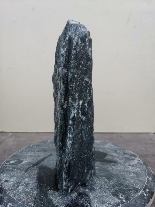 Speckstein Einzelstck schwarz- trkis, Streifen aus Indien; 7,820 kg