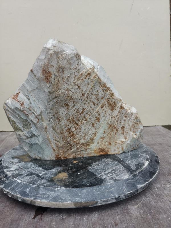 Speckstein Einzelstck aus Indien grn, mit grauen Streifen 6,820 kg