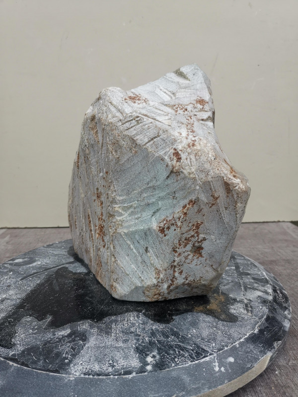 Speckstein Einzelstck aus Indien grn, mit grauen Streifen 6,820 kg