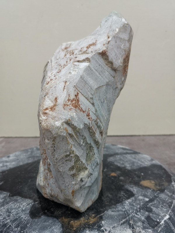 Speckstein Einzelstck aus Indien grn, mit grauen Streifen 6,820 kg