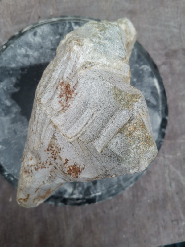 Speckstein Einzelstck aus Indien grn, mit grauen Streifen 6,820 kg