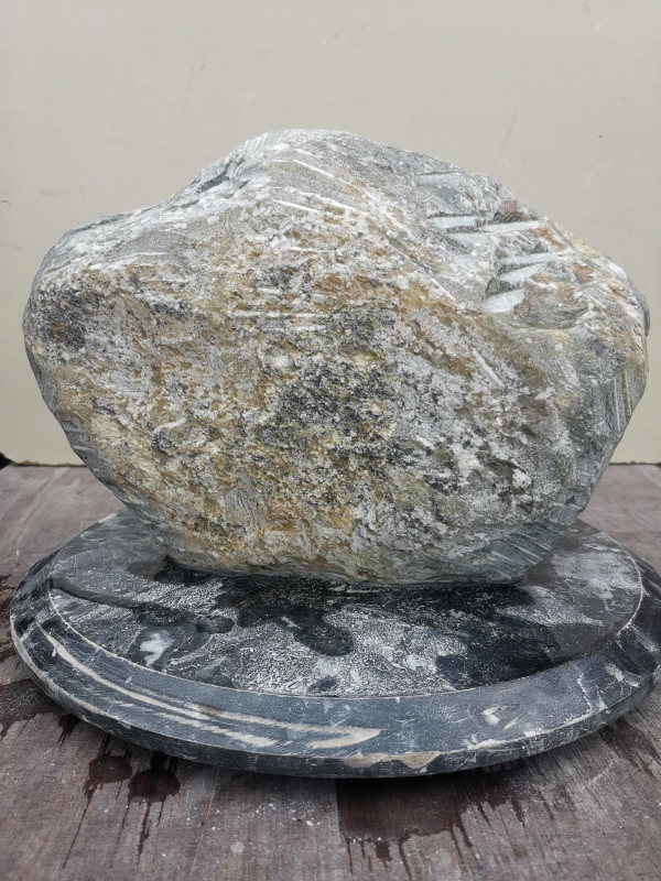 Speckstein Einzelstck aus Indien gelb-grn-Mix 13,380 kg