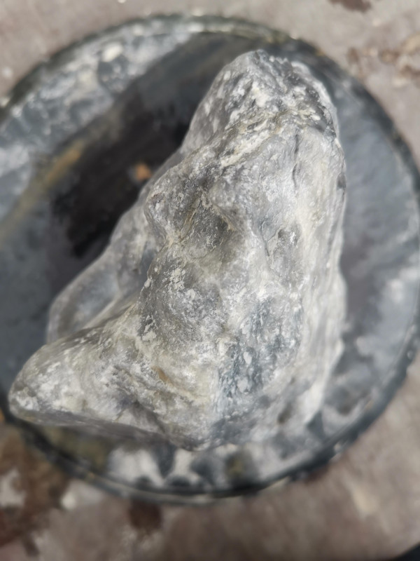 Speckstein Einzelstck aus China schwarz-wei 4,650 kg