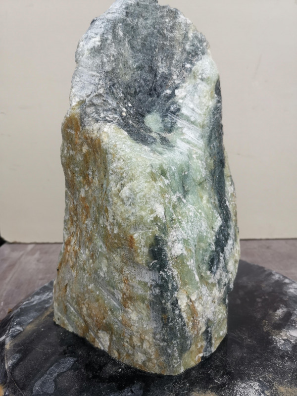 Speckstein Einzelstck aus Indien trkis-schwarz-mit gelb 9,940 kg