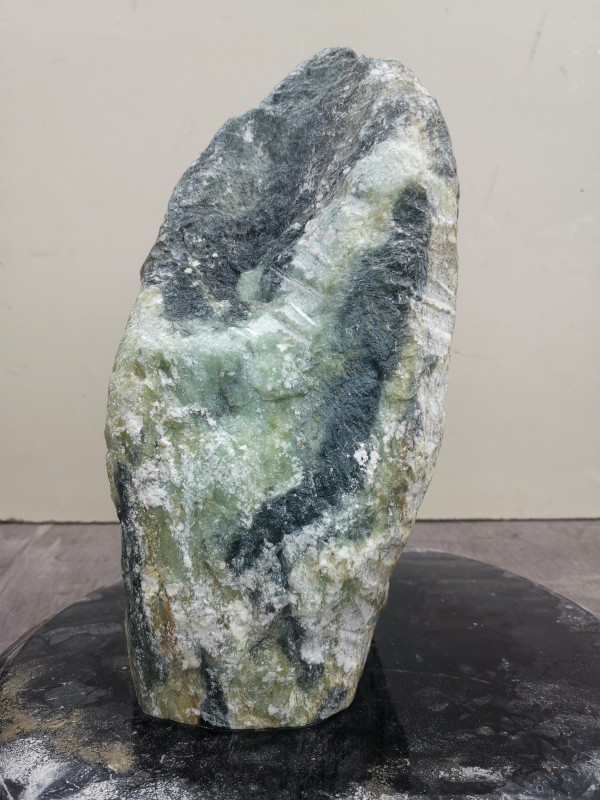 Speckstein Einzelstck aus Indien trkis-schwarz-mit gelb 9,940 kg