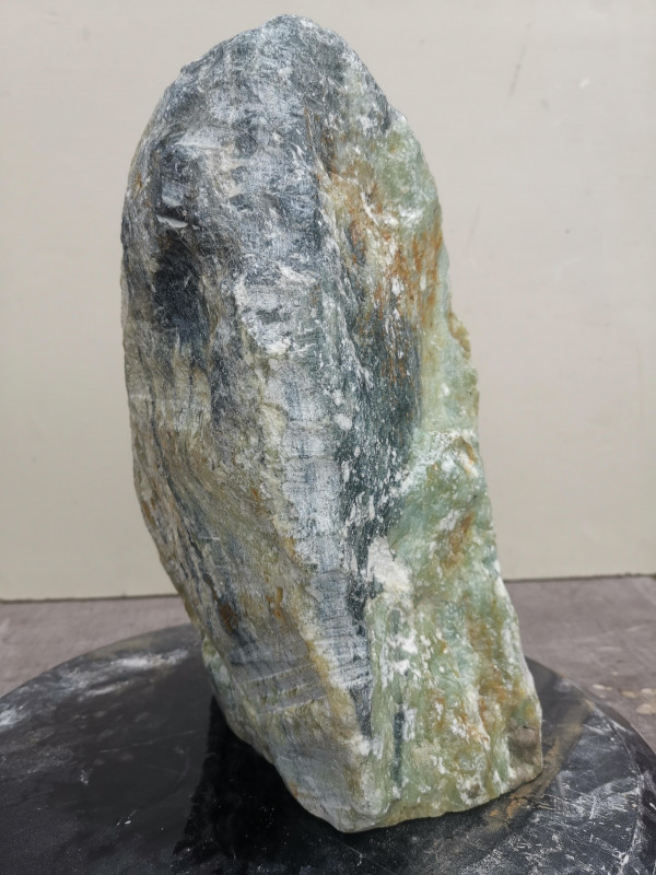 Speckstein Einzelstck aus Indien trkis-schwarz-mit gelb 9,940 kg