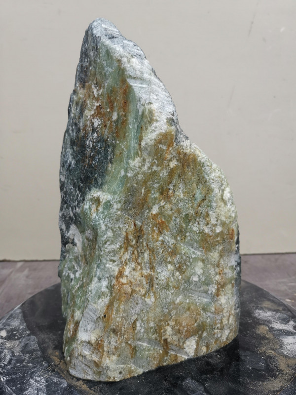 Speckstein Einzelstck aus Indien trkis-schwarz-mit gelb 9,940 kg