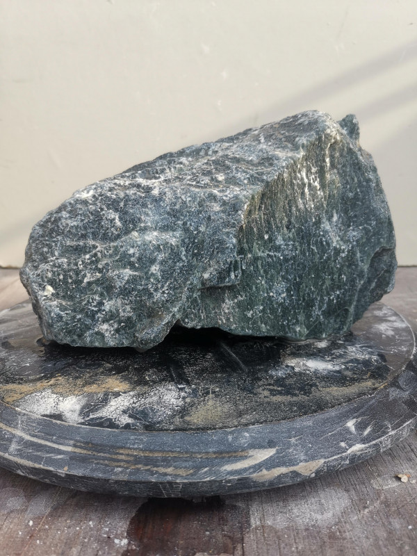 Speckstein Einzelstck ungeschnitten aus Indien schwarz - trkis 4,980kg