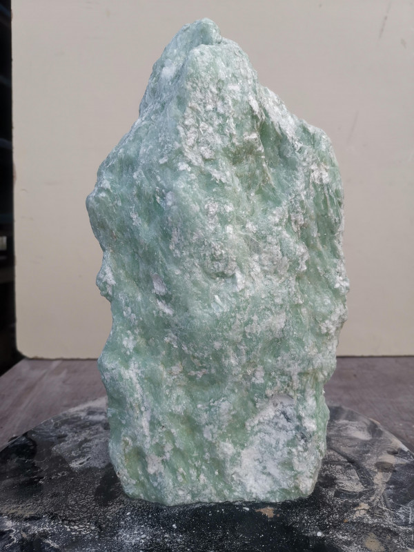 Speckstein Einzelstck aus Indien trkis mit wenig schwarz 6,440 kg