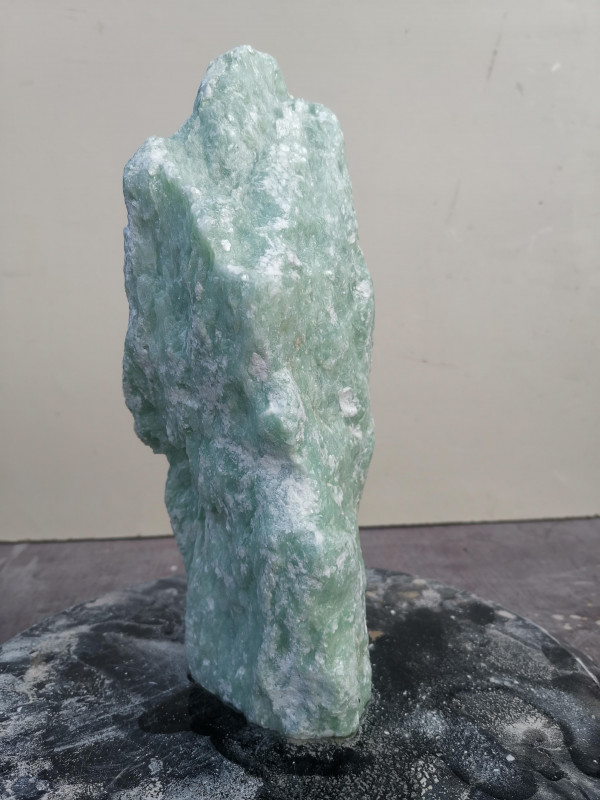 Speckstein Einzelstck aus Indien trkis mit wenig schwarz 6,440 kg