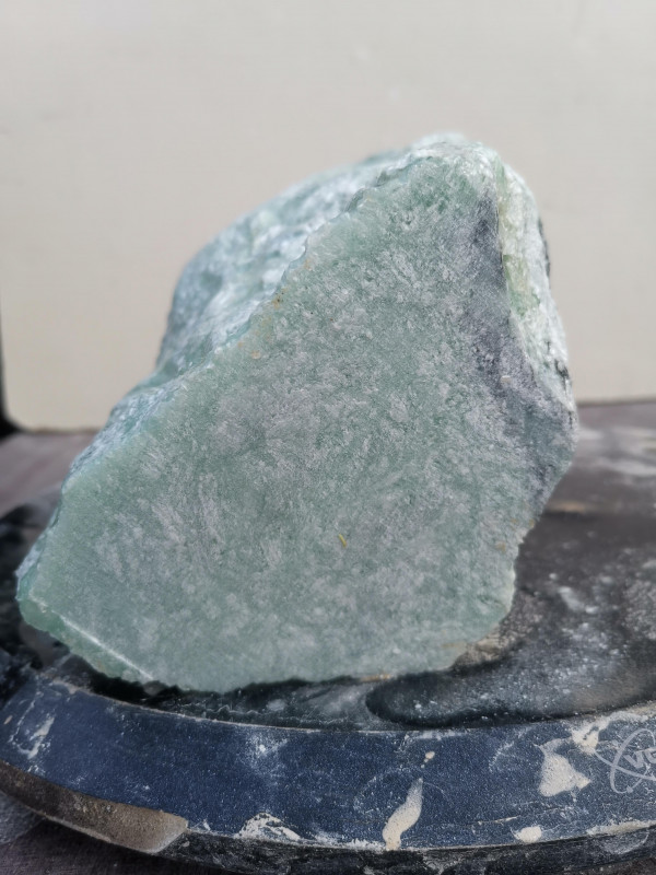 Speckstein Einzelstck aus Indien trkis mit wenig schwarz 6,440 kg