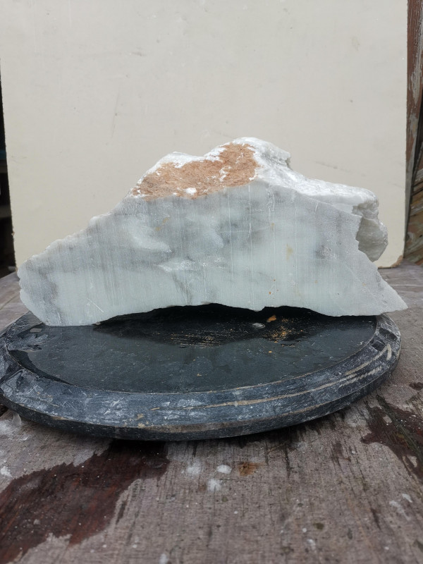Speckstein; Einzelstck; aus China; wei-grau; 12,460 kg