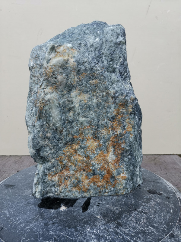 Speckstein; Einzelstck; Indien; schwarz-mit trkis-hell; 9,500 kg