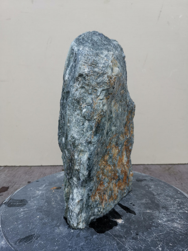 Speckstein; Einzelstck; Indien; schwarz-mit trkis-hell; 9,500 kg