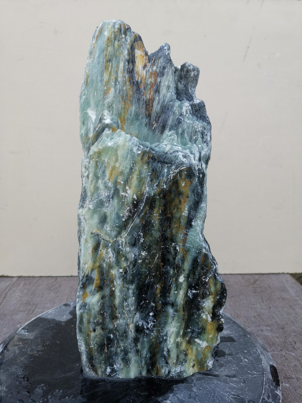 Speckstein; Einzelstck; Indien; schwarz; trkis; 9,850 kg