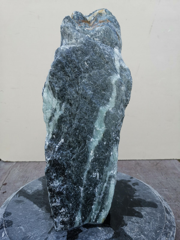 Speckstein; Einzelstck; Indien; schwarz; trkis; 9,850 kg