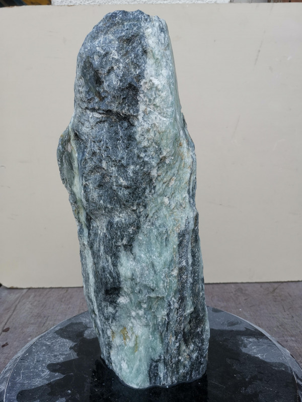 Speckstein; Einzelstck; Indien; schwarz; trkis; 9,850 kg