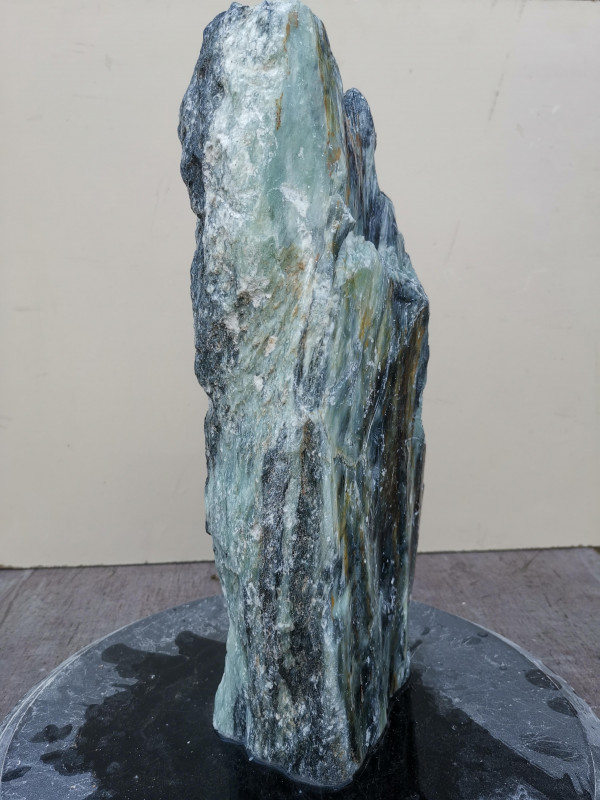 Speckstein; Einzelstck; Indien; schwarz; trkis; 9,850 kg