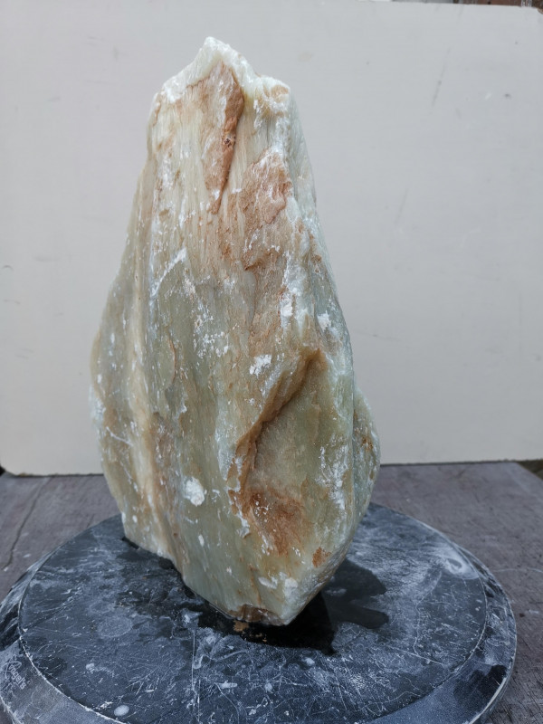 Speckstein; Einzelstck; aus China; wei; tlw grau; 14,830 kg