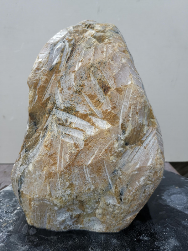 Speckstein; Einzelstck; aus Indien; gelb-grn-schwarz; 6,850 kg