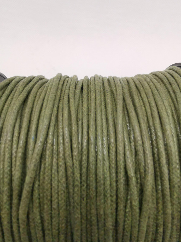 Baumwollkordel; gewachst; 2mm; grn; 100m