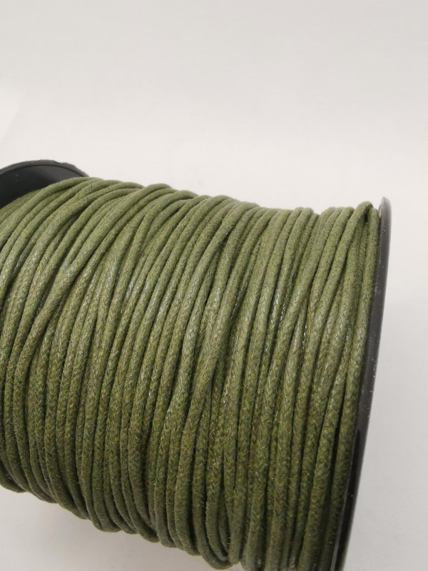 Baumwollkordel; gewachst; 2mm; grn; 100m