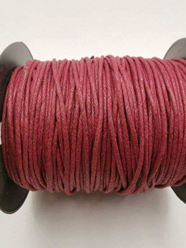 Baumwollkordel; 2mm; gewachst; bordeaux;100m