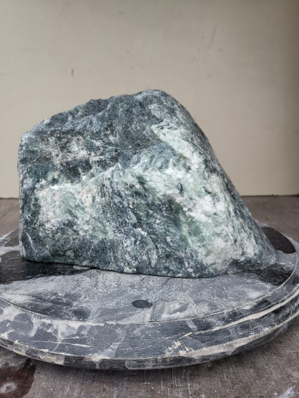 Speckstein; Einzelstück; Indien; Türkis-Schwarz; 6,870 kg