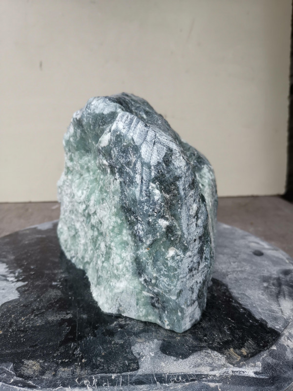 Speckstein; Einzelstck; Indien; Trkis-Schwarz; 6,870 kg