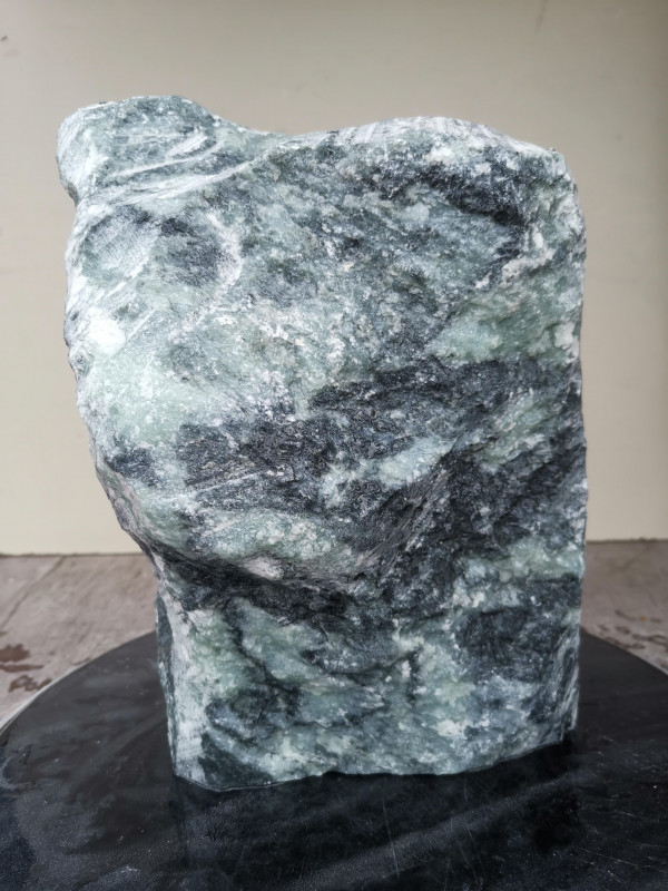 Speckstein; Einzelstück; Indien; Türkis-Schwarz; 7,310 kg