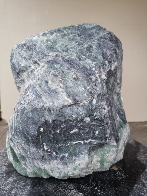 Speckstein; Einzelstck; aus Indien; trkis-schwarz; 9,590 kg