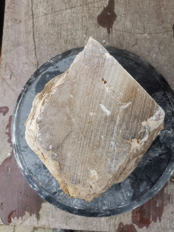 Alabaster; Spanien; Einzelst�ck; vier S�geschitt; karamell; 7,850 kg