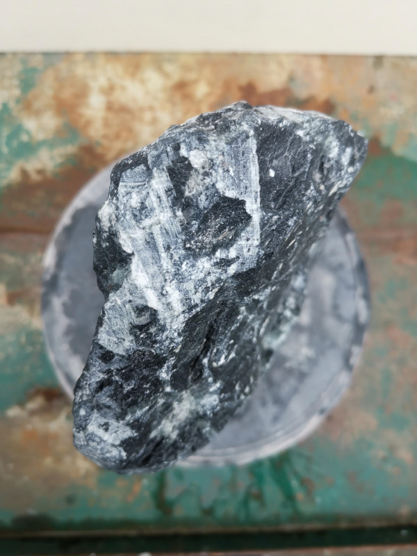 Speckstein; Einzelst�ck; aus Indien; dunkelgr�n; nicht geschnitten; 13,100 kg