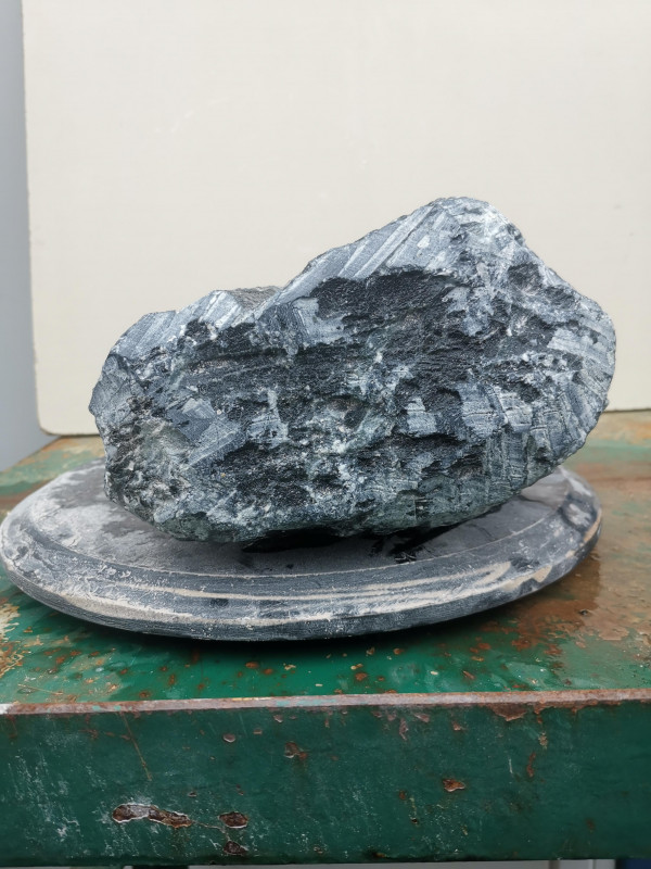 Speckstein; Einzelst�ck; aus Indien; dunkelgr�n; nicht geschnitten; 13,100 kg