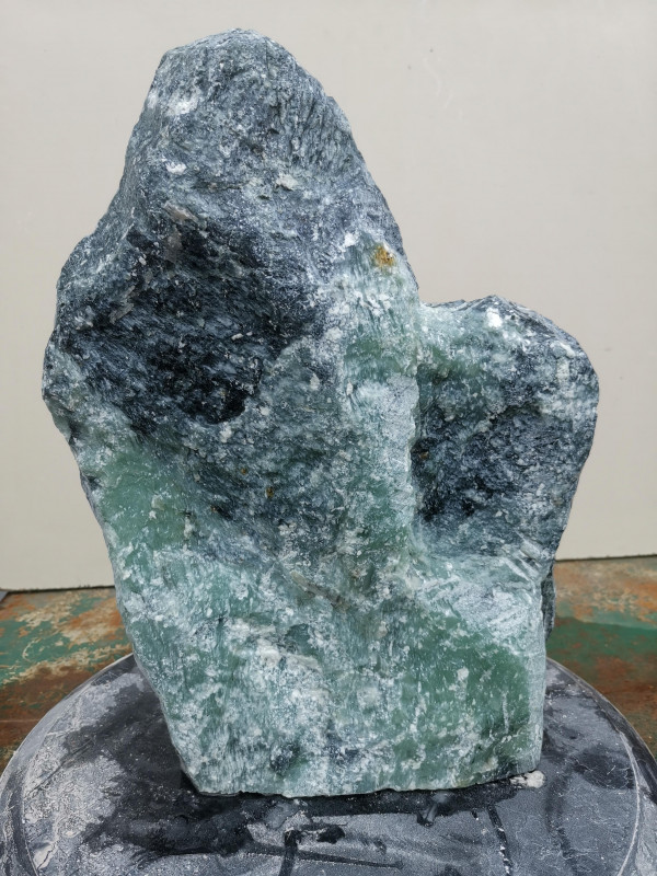 Speckstein; Einzelst�ck; aus Indien; t�rkis-schwarz; 10,240 kg