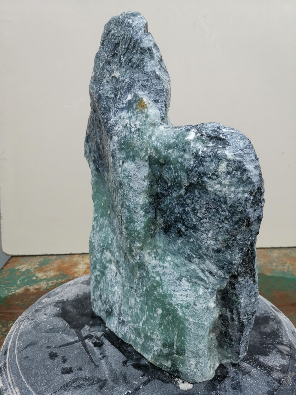 Speckstein; Einzelst�ck; aus Indien; t�rkis-schwarz; 10,240 kg