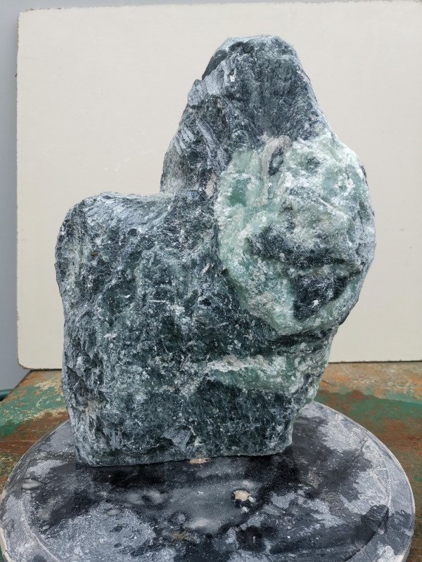 Speckstein; Einzelst�ck; aus Indien; t�rkis-schwarz; 10,240 kg